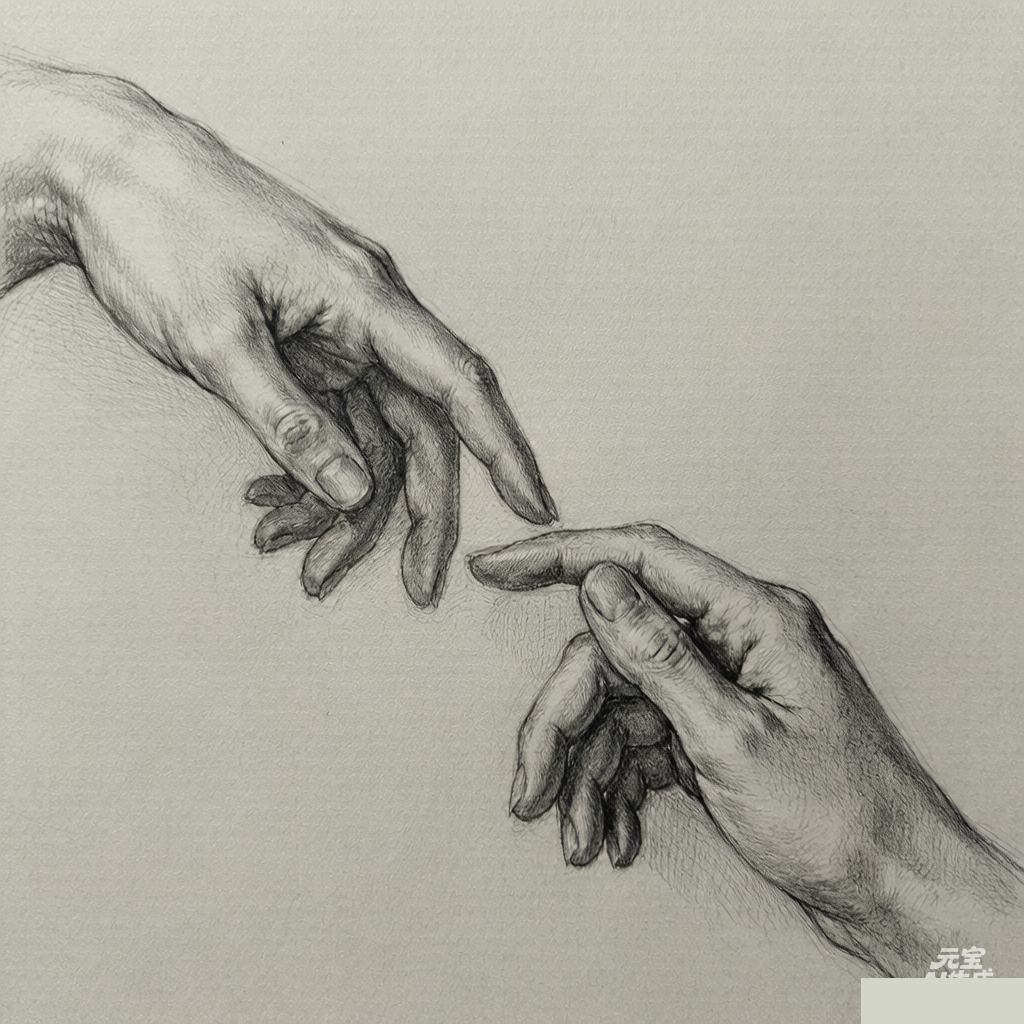 Sketch study — hands approaching