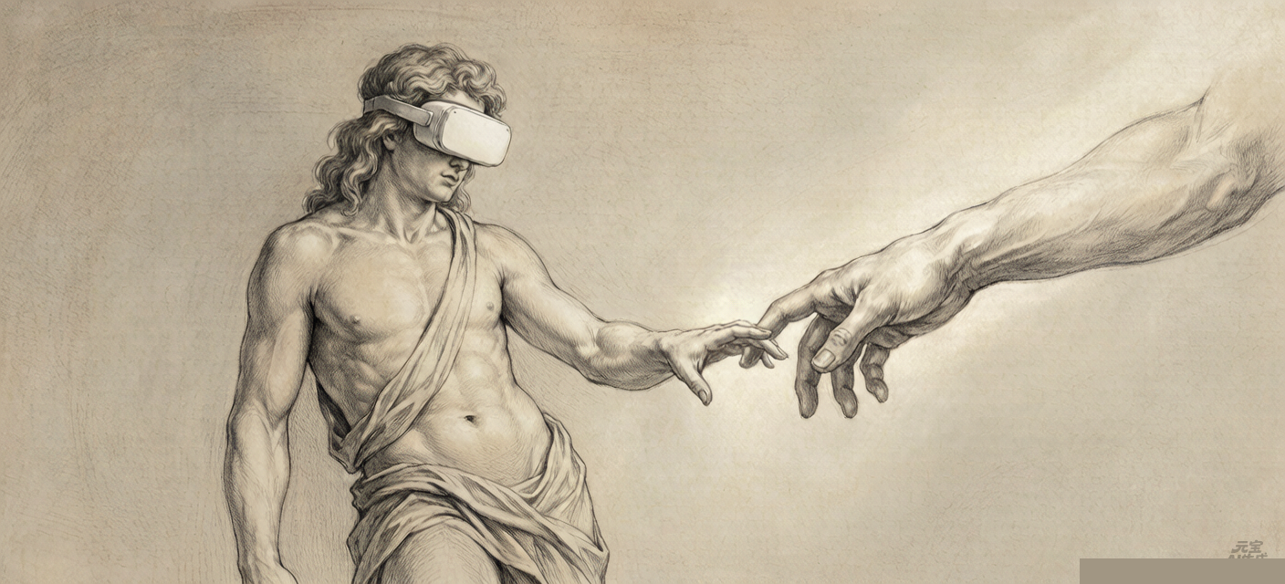 After Michelangelo — the hand and God touching, close study